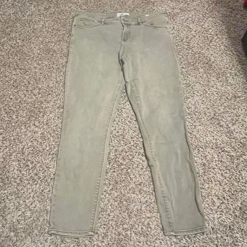 Dear John Gisele High Rise Skinny Jeans Olive‎ Gray Casual Pants Size 31
